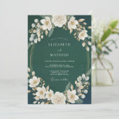 Sophisticated Bosgroene Winterhuwelijk Kaart (Staand voorkant)