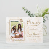 Sophisticated Botanical Gold Frame Photo Kaart (Staand voorkant)