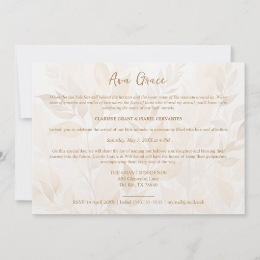 Sophisticated Botanical Gold Frame Photo Kaart (Achterkant)