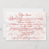 Sophisticated Botanical Red Frame Photo Naming  Kaart (Achterkant)