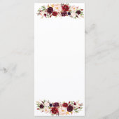 Sophisticated Bourgondië Bloemendineren Selectie Menu (Achterkant)