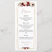 Sophisticated Bourgondië Bloemendineren Selectie Menu (Voorkant)
