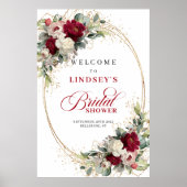 Sophisticated Bourgondië Witte Bloemige Bruidsshow Poster (Voorkant)