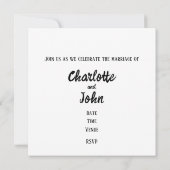 Sophisticated bruiloft uitnodiging Kaart in het zw (Achterkant)