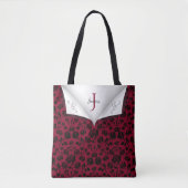 Sophisticated Burgundy and Black Rose Tote  Bag (Voorkant)