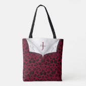 Sophisticated Burgundy and Black Rose Tote Tote Bag (Achterkant)