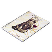 Sophisticated Cat Wine Lover Notebook Notitieboek (Linkerzijde)