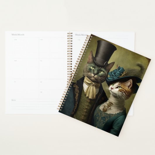 Sophisticated Cats in Fancy Jurk Whimsical Planner (Display)