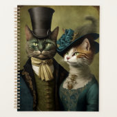 Sophisticated Cats in Fancy Jurk Whimsical Planner (Voorkant)