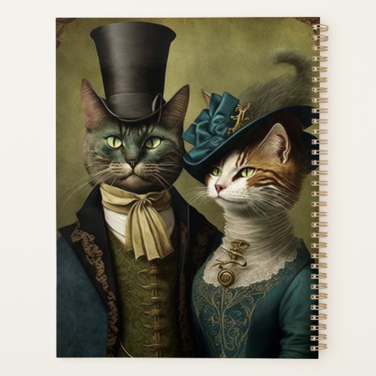 Sophisticated Cats in Fancy Jurk Whimsical Planner (Achterkant)