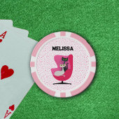 Sophisticated Cats in Mid Century Roze Stoel Stipp Poker Chips