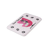 Sophisticated Cats in Pink Chair Diamonds Dots Badmat (Gekanteld)