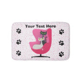 Sophisticated Cats in Pink Chair Diamonds Dots Badmat (Voorkant)