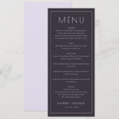 Sophisticated Charcoal Formal Menu (Voorkant / Achterkant)