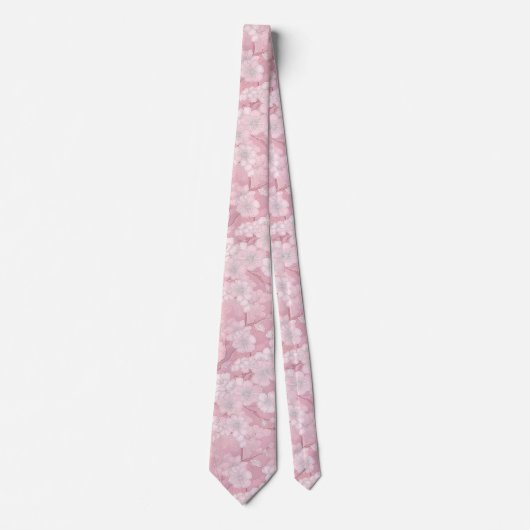 Sophisticated Cherry Blossom Floral Stropdas (Voorkant)