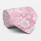 Sophisticated Cherry Blossom Floral  Stropdas (Opgerold)