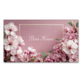 Sophisticated Cherry Blossom Pink & Sage Magnetisch Visitekaartje