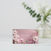 Sophisticated Cherry Blossom Pink & Sage Visitekaartje (Staand voorkant)