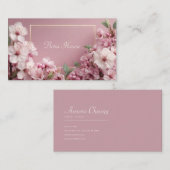 Sophisticated Cherry Blossom Pink & Sage Visitekaartje (Voorkant / Achterkant)