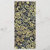 Sophisticated Chic Navy Blue & Gouden Wervelingen Menu (Achterkant)