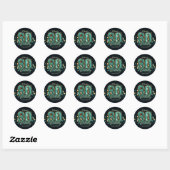 Sophisticated Chic Teal and Gold 80th Birthday Ronde Sticker (Vel)