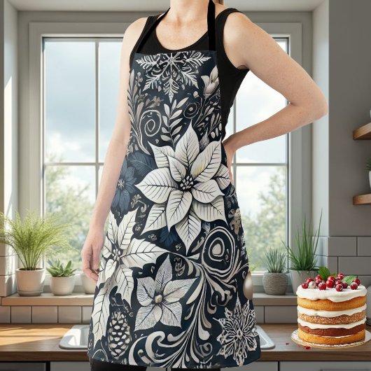 Sophisticated Christmas Holiday Poinsettia Schort