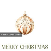 Sophisticated Christmas Ornament Ivory Gold Script Feestdagenkaart