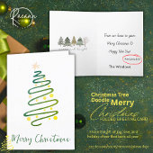 Sophisticated Christmas Tree Doodle Wenskaart Kaart