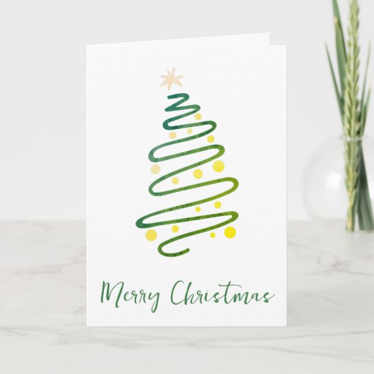 Sophisticated Christmas Tree Doodle Wenskaart Kaart (Voorkant)