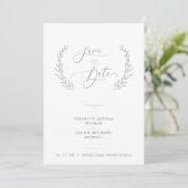 Sophisticated Classic Botanical Blue Grey Wedding (Staand voorkant)
