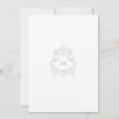 Sophisticated Classic Script Blauwe Regency Bruilo Kaart (Achterkant)