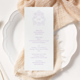 Sophisticated Classic Script Lavender Wedding Programmakaart