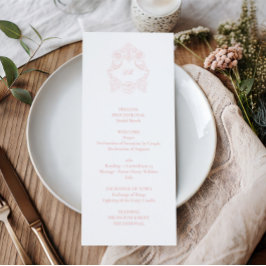Sophisticated Classic Script Roze Huwelijk Programmakaart