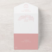 Sophisticated Classic Script Roze Trouwkaart All In One Uitnodiging (Buitenkant)