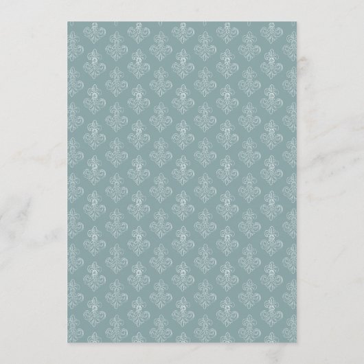 Sophisticated Classic Script Stofblauw Bruiloft Menu (Achterkant)