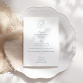 Sophisticated Classic Script Stofblauw Bruiloft Menu
