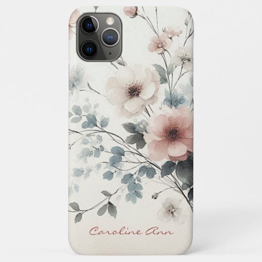 Sophisticated Classy Delicate Waterverf Flowers Case-Mate iPhone Case (Achterkant)