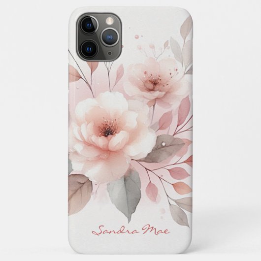 Sophisticated Classy Delicate Waterverf Flowers Case-Mate iPhone Case (Achterkant)