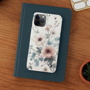Sophisticated Classy Delicate Waterverf Flowers iPhone 11Pro Max Hoesje