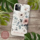 Sophisticated Classy Delicate Waterverf Flowers iPhone Hoesje