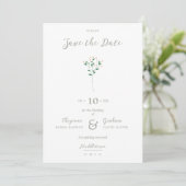 Sophisticated Coral Elegant Branches Photo Save The Date (Staand voorkant)