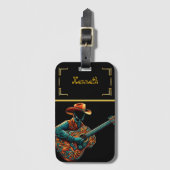 Sophisticated Cowboy Gitaar Kunstwerk Bagagelabel (Voorkant (verticaal))