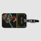 Sophisticated Cowboy Gitaar Kunstwerk Bagagelabel (Voorkant (horizontaal))