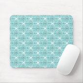 Sophisticated Damask Mousepad, Turquoise Muismat (Met muis)