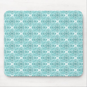 Sophisticated Damask Mousepad, Turquoise Muismat