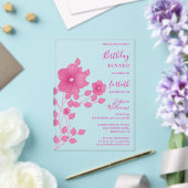 Sophisticated Diamond Floral Verjaardag Acryl Uitnodigingen (Insitu (Huwelijk))