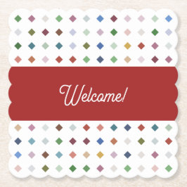 Sophisticated Diamond Mosaic Geometrische Drank A Kartonnen Onderzetters