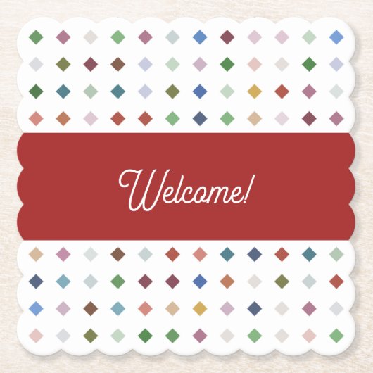 Sophisticated Diamond Mosaic Geometrische Drank A Kartonnen Onderzetters (Voorkant)