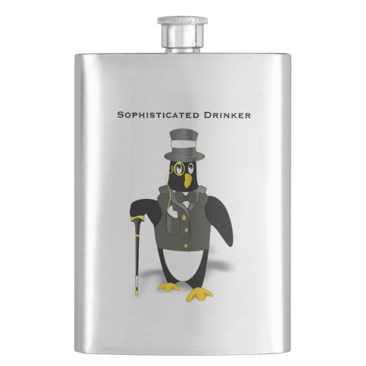 Sophisticated Drinker Formal Attire Penguin Mannen Flacon (Voorkant)
