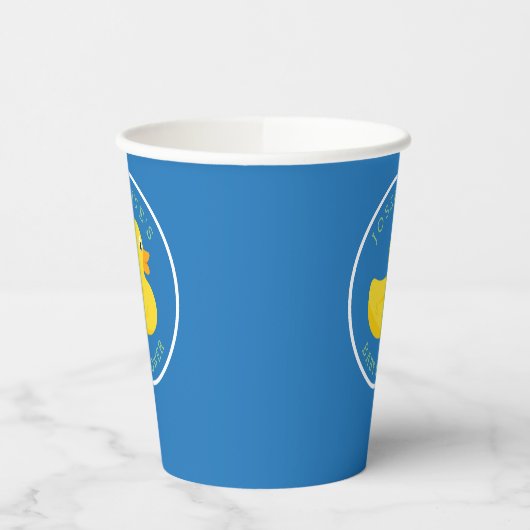 Sophisticated Duck Baby shower Blauw Custom Kleur Papieren Bekers (Links)